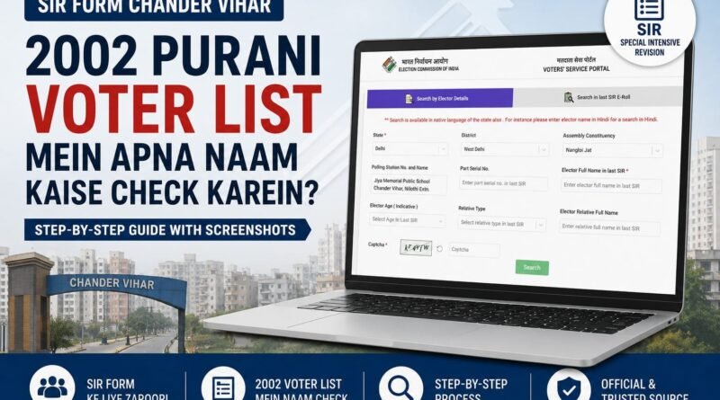 SIR Form Chander Vihar 2002 voter list search guide